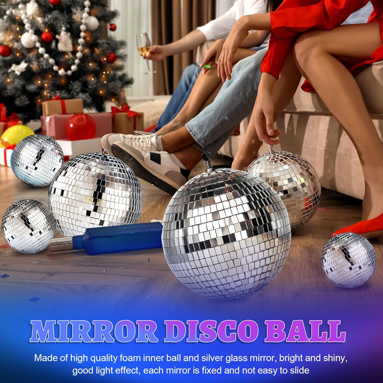 17 Pcs Disco Ball Decor: Mini Large Assorted Size Hanging Mirror Disco Ball Sets - Silver Party Ornaments for Stage Club Prom Props 70s Weddings Dance Music Birthday(12